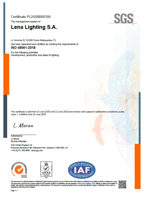 Certificate ISO 45001:2018